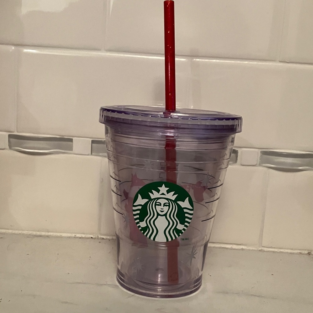 Starbucks travel cup with lid and straw.  EUC!